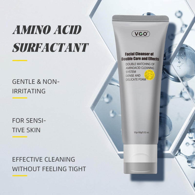 VGO Facial Cleanser, Daily Face Wash of Double Care and Effects, Cleansing Mud Mask & Amino Acid Cleansing All in One Gentle Face Cleanser, 3.52 Oz - Image 4