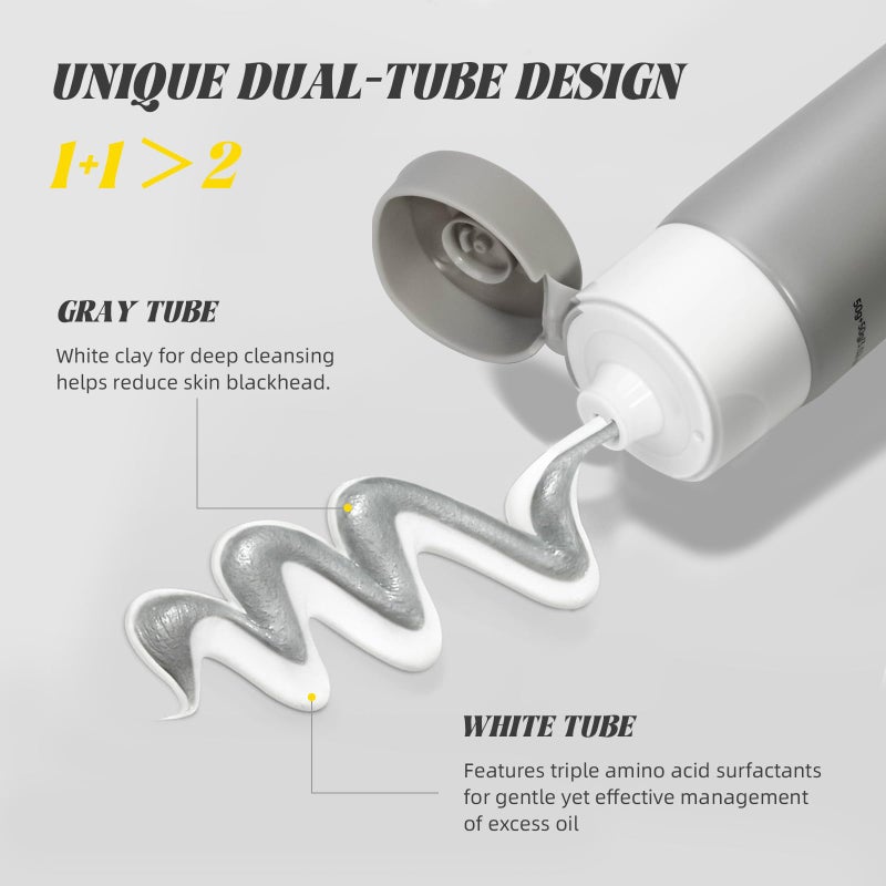 VGO Facial Cleanser, Daily Face Wash of Double Care and Effects, Cleansing Mud Mask & Amino Acid Cleansing All in One Gentle Face Cleanser, 3.52 Oz - Image 2