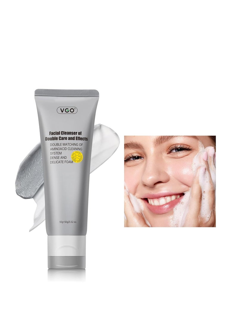 VGO VGO Facial Cleanser, Daily Face Wash of Double Care and Effects, Cleansing Mud Mask & Amino Acid Cleansing All in One Gentle Face Cleanser, 3.52 Oz  - Image 1
