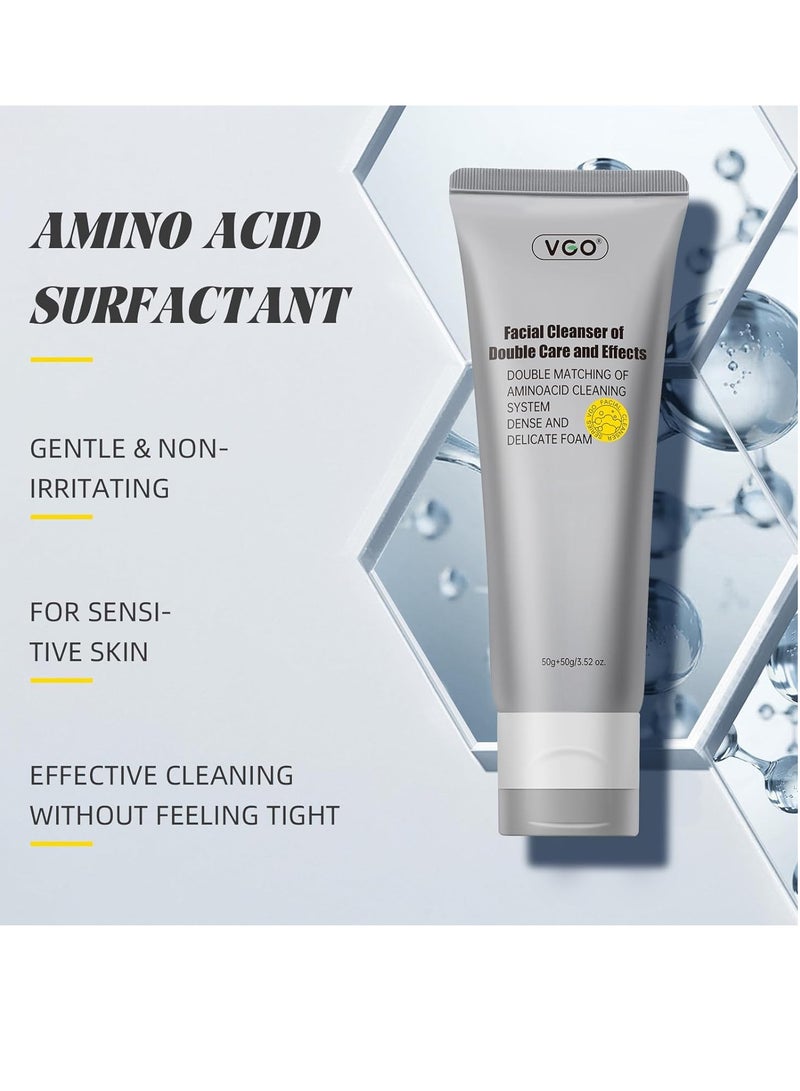 VGO VGO Facial Cleanser, Daily Face Wash of Double Care and Effects, Cleansing Mud Mask & Amino Acid Cleansing All in One Gentle Face Cleanser, 3.52 Oz  - Image 4