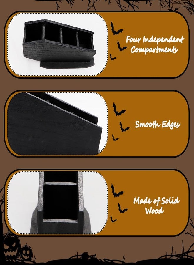 Gosuoa Coffin Utensil Holder Goth Christmas Decor, Black Wooden Goth Kitchen Home Decor, Spooky Gothic Gifts for Women - Image 5