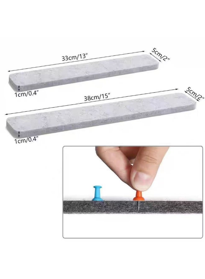 PAPERSAY 5 Pack Bulletin Board Strips, Felt Pin Board Bar with 50 Push Pins Self-Adhesive Felt Bulletin Board for Office School Home Wall Decoration, for Organize Memo, Photos, Display - Image 2