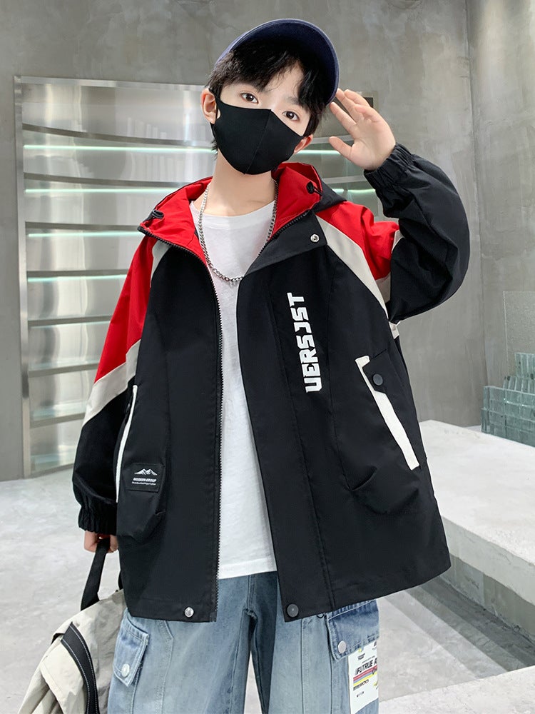 Boys' Coat Children'S Spring Clothes Boy'S Duffy Handsome Casual Charge Clothes Large Children'S Top - Image 3