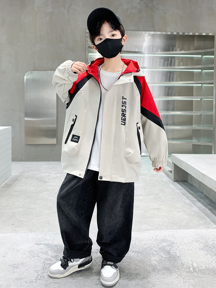 Boys' Coat Children'S Spring Clothes Boy'S Duffy Handsome Casual Charge Clothes Large Children'S Top - Image 4
