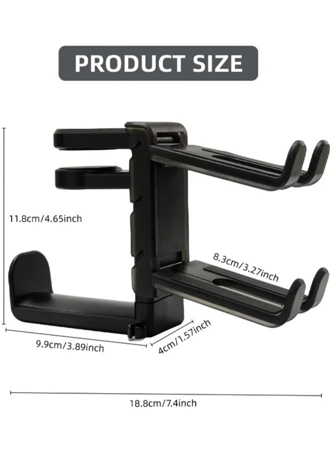 DGSENPI 3-in-1 PC Gaming Headset&Controller Holder Headphone Stand w/Adjustable Clamp&2 Controller Holder&Rotating Arm&Cable Organizer, Universal PC Gaming Accessory Controller Headset Stand-White - Image 5