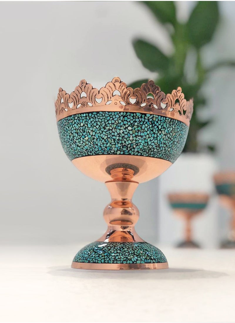احتفالات  Ehtifalat Handmade Copper Turquoise Stone Inlay P205  - Image 1