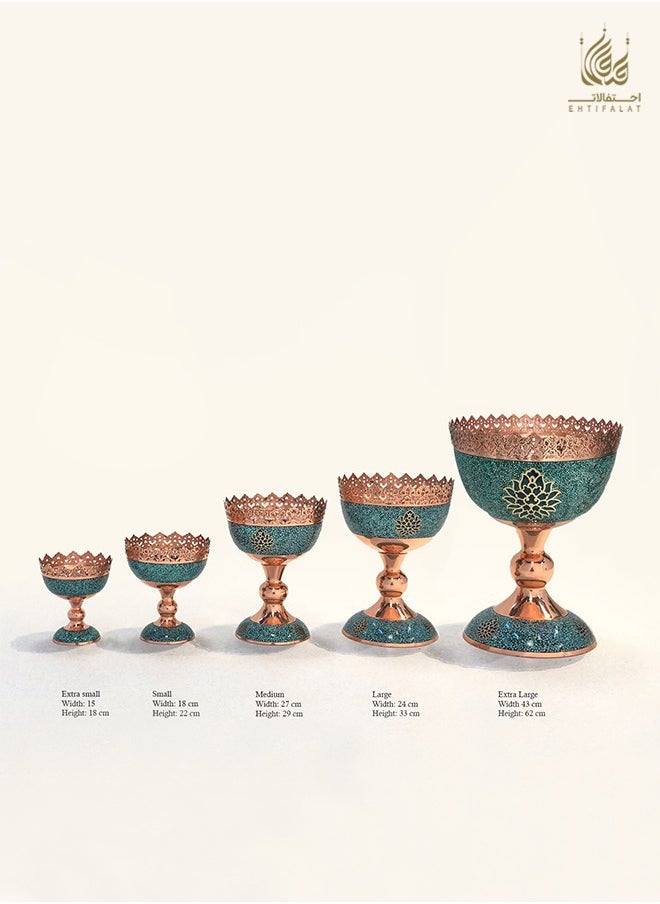 احتفالات  Ehtifalat Handmade Copper Turquoise Stone Inlay P205  - Image 4