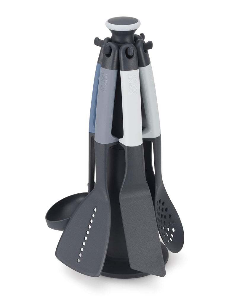 Joseph Joseph Elevate Carousel Nylon Kitchen Utensil Set with Rotating Storage Stand 6piece Sky - Image 2