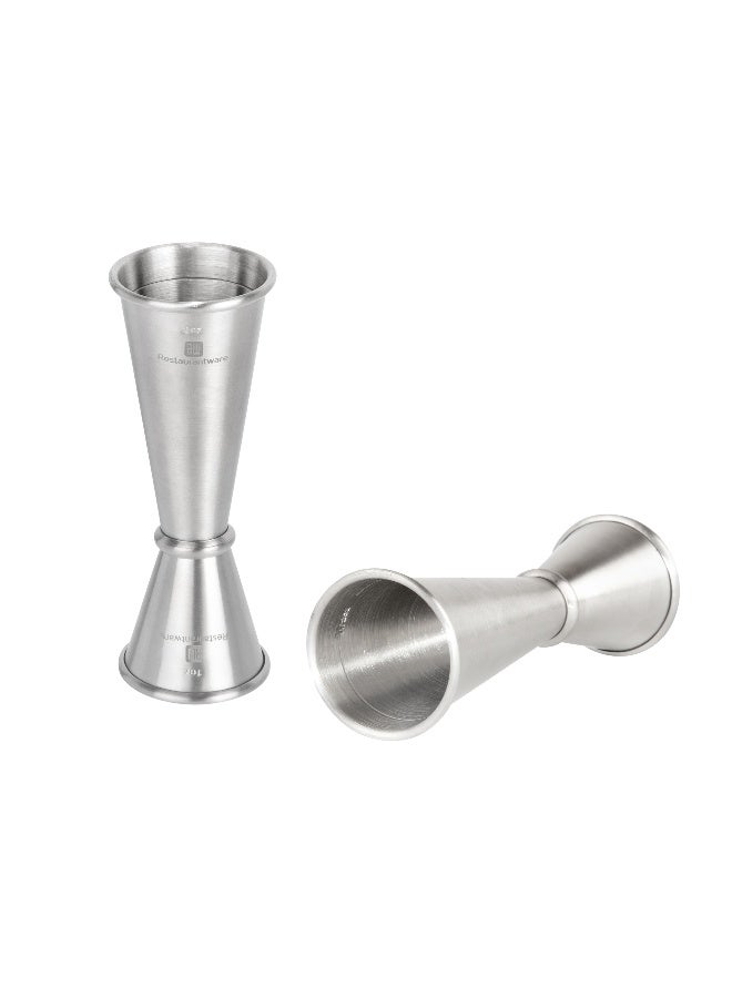 Restaurantware ججر، ججر كوكتيل - ججر مزدوج الجوانب على الطراز الياباني - 1 أونصة / 2 أونصة - فضي مصقول - فولاذ مقاوم للصدأ - درجة احترافية - علبة 1 قطعة - Image 1