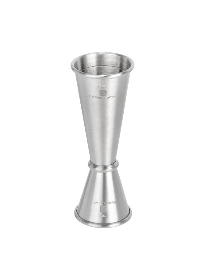 Restaurantware ججر، ججر كوكتيل - ججر مزدوج الجوانب على الطراز الياباني - 1 أونصة / 2 أونصة - فضي مصقول - فولاذ مقاوم للصدأ - درجة احترافية - علبة 1 قطعة - Image 2