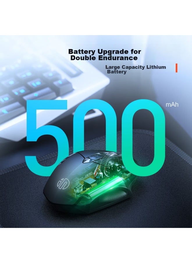 Inphic F1s Wireless Rechargeable Ergonomic Mouse, Portable, Quiet, Compatible With Laptops And Desktops, For Office And Gaming, 2.4g Pm6 Black - Image 2
