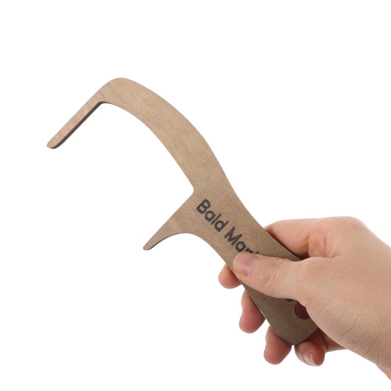 Wooden Comb For Bald Men No Teeth Hairless Brush Funny Prank Gift Prop - Image 5