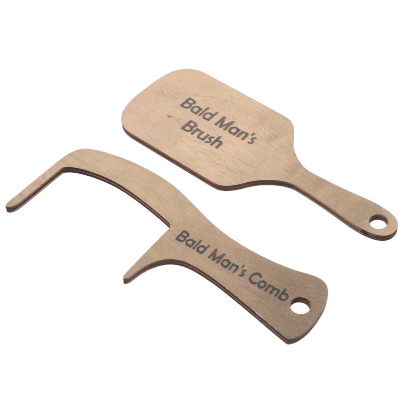 Wooden Comb For Bald Men No Teeth Hairless Brush Funny Prank Gift Prop - Image 2
