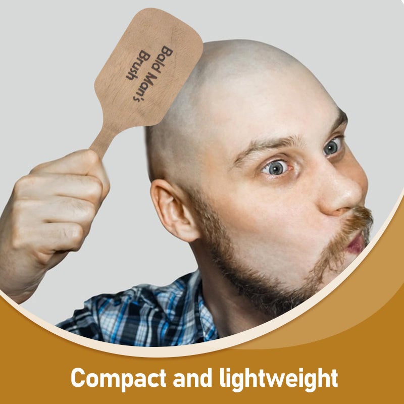 Wooden Comb For Bald Men No Teeth Hairless Brush Funny Prank Gift Prop - Image 4
