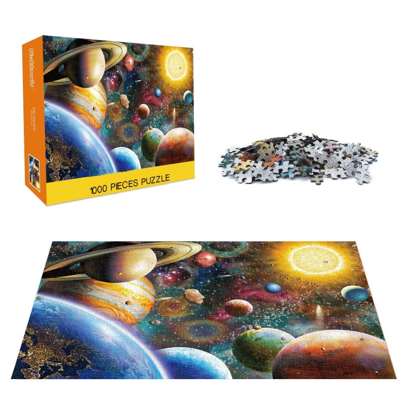 Nattork Jigsaw Puzzles 1000 Pieces for Adults, Families (Space Traveler, Solar System) Pieces Fit Together Perfectly - Image 2