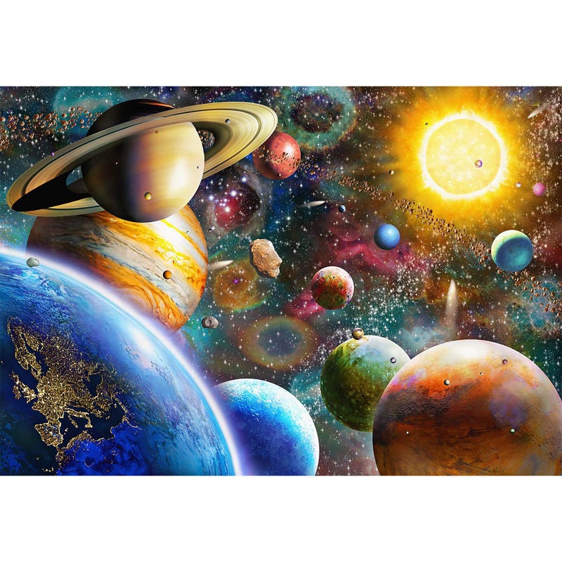 Nattork Jigsaw Puzzles 1000 Pieces for Adults, Families (Space Traveler, Solar System) Pieces Fit Together Perfectly - Image 1