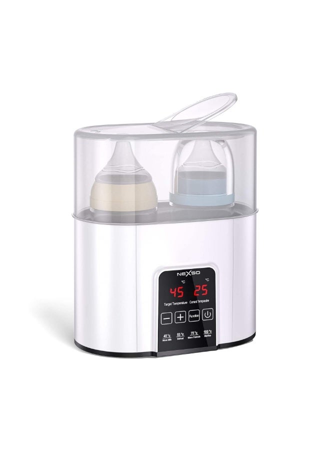 NEXSO N20 Baby Bottle Warmer Portable, Dual Temperature Control, Fast Warming & Sterilizing, 2 Bottle Capacity, Eco-Friendly, Safe Milk Warmer for Baby, Perfect for Night Feedings, Travel & More _ - Image 1