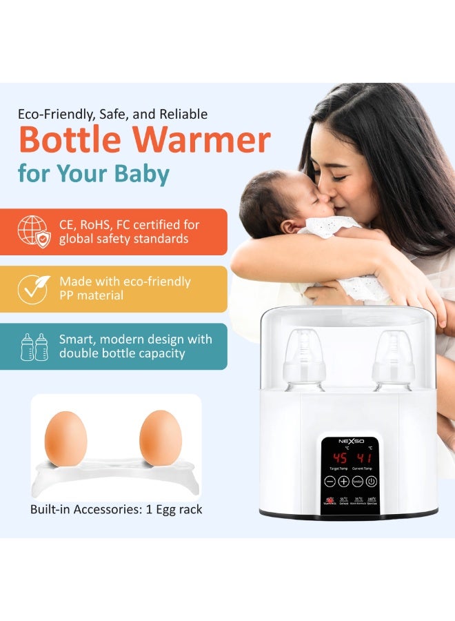 NEXSO N20 Baby Bottle Warmer Portable, Dual Temperature Control, Fast Warming & Sterilizing, 2 Bottle Capacity, Eco-Friendly, Safe Milk Warmer for Baby, Perfect for Night Feedings, Travel & More _ - Image 2