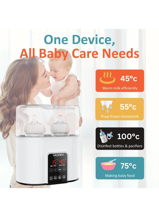 NEXSO N20 Baby Bottle Warmer Portable, Dual Temperature Control, Fast Warming & Sterilizing, 2 Bottle Capacity, Eco-Friendly, Safe Milk Warmer for Baby, Perfect for Night Feedings, Travel & More _ - Image 3