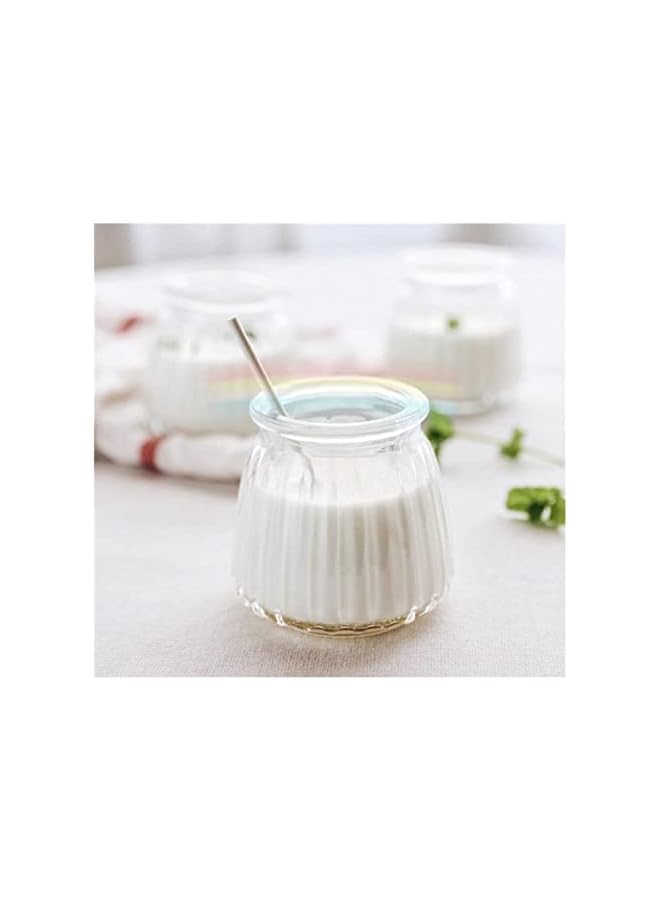 The Bros 4oz Glass Jars with PE Lids 12 Pack Mini Pudding Jars Clear Yogurt Jars Glass Favor Jars Containers for Spice, Jam, honey, Mousse, Wedding Favors, Shower Favors, DIY and Art - Image 4