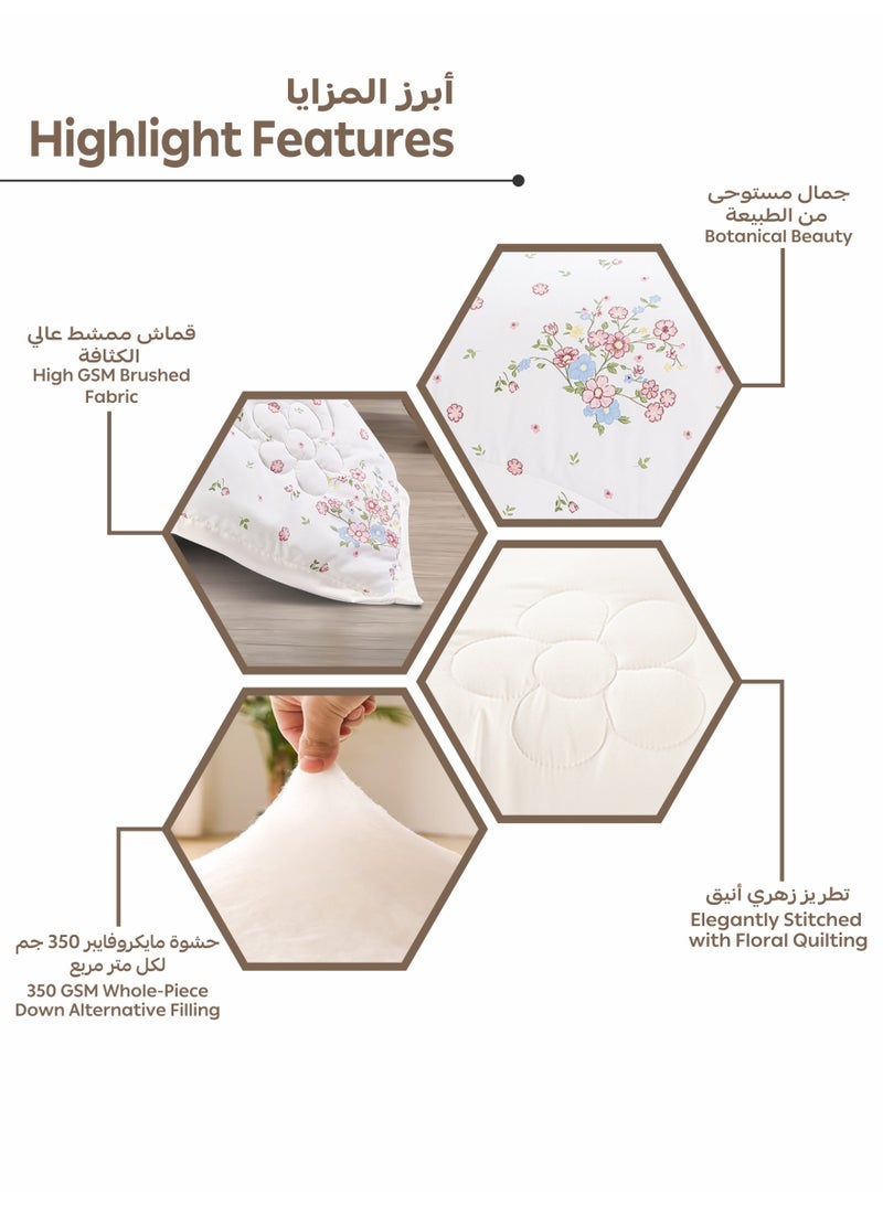 Doona Bedding Comforter Set, Fits 200×200 cm King Size Bed – 6 Pcs Reversible Printed Design – 350 GSM All-Season Comforter – Premium Brushed Microfiber - Image 5