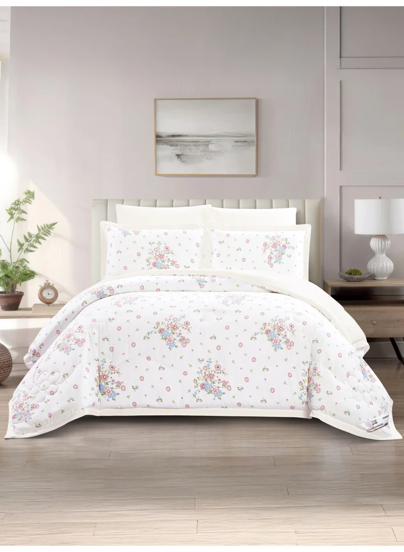 Doona Bedding Comforter Set, Fits 200×200 cm King Size Bed – 6 Pcs Reversible Printed Design – 350 GSM All-Season Comforter – Premium Brushed Microfiber