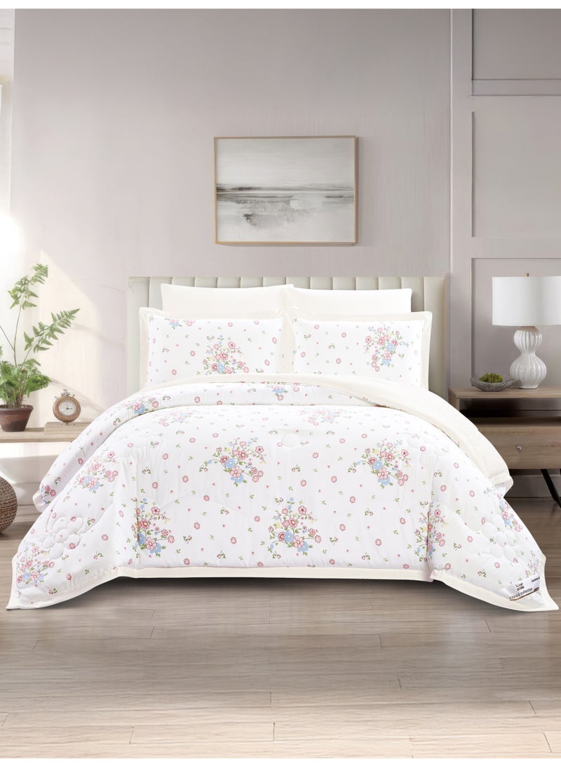 Doona Bedding Comforter Set, Fits 200×200 cm King Size Bed – 6 Pcs Reversible Printed Design – 350 GSM All-Season Comforter – Premium Brushed Microfiber - Image 1