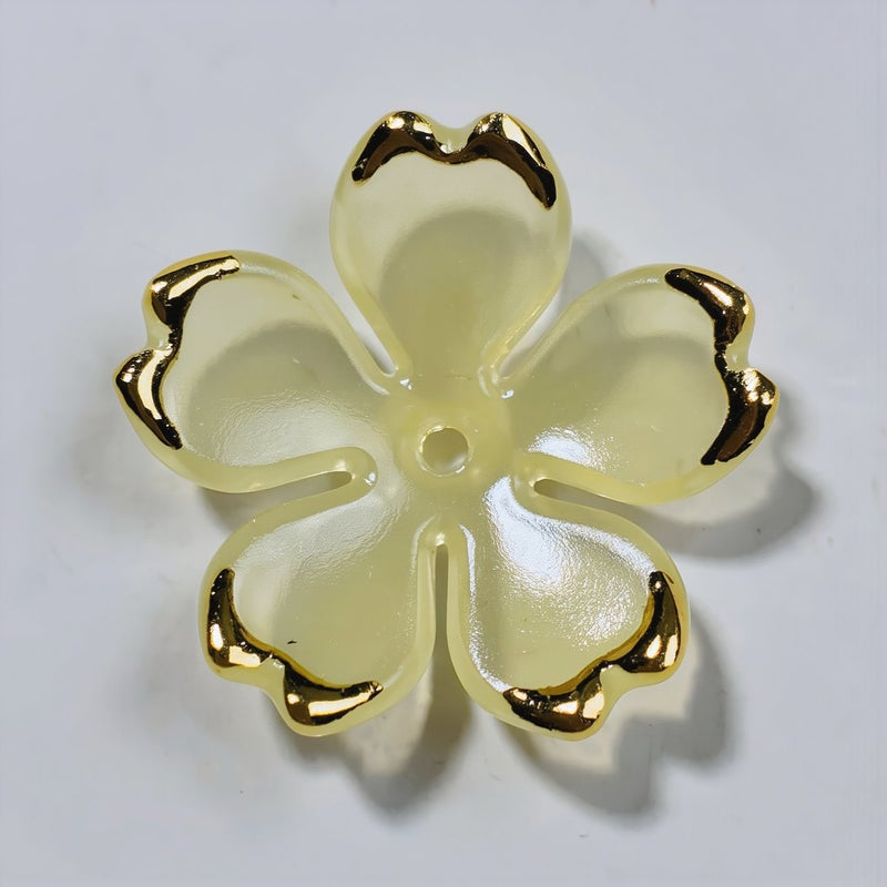 Upgraded 19mm White Clear Gold Edge Cherry Beads Durable For Hairpin Making - Image 2