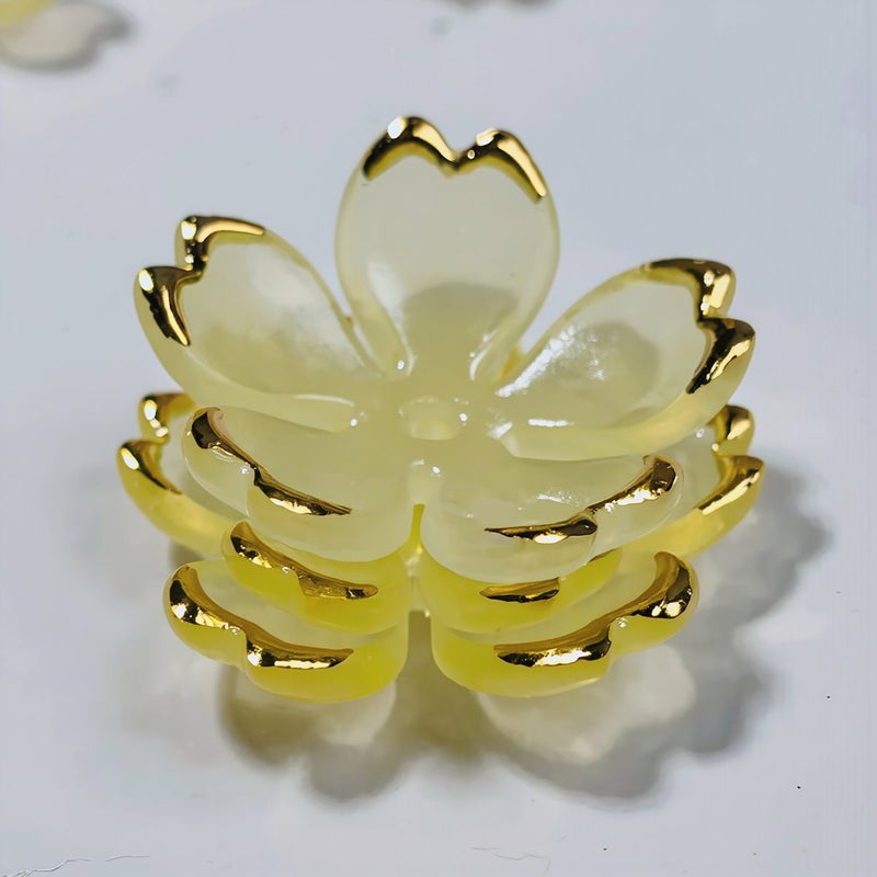 Upgraded 19mm White Clear Gold Edge Cherry Beads Durable For Hairpin Making - Image 5