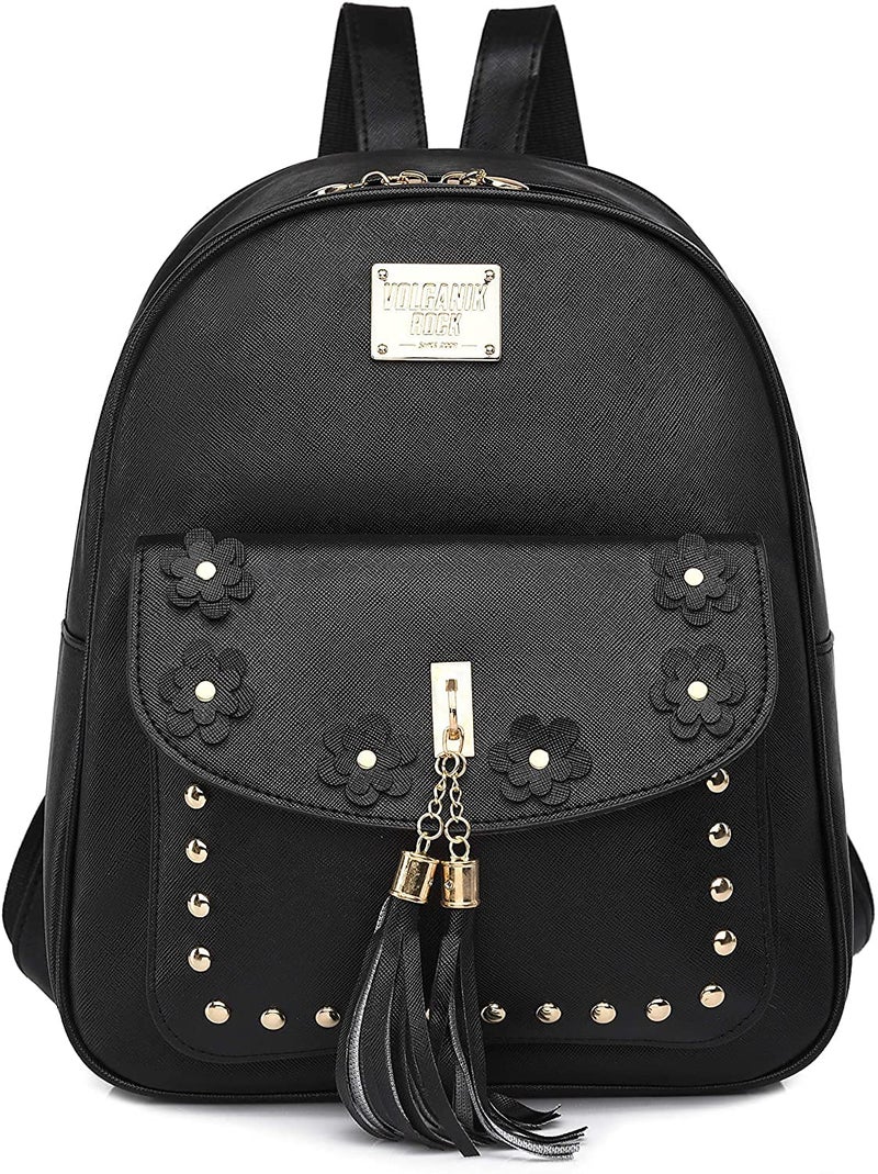 Floky Fashion Girls 3-PCS Fashion Cute Mini Leather Backpack sling & pouch set for Women - Image 2