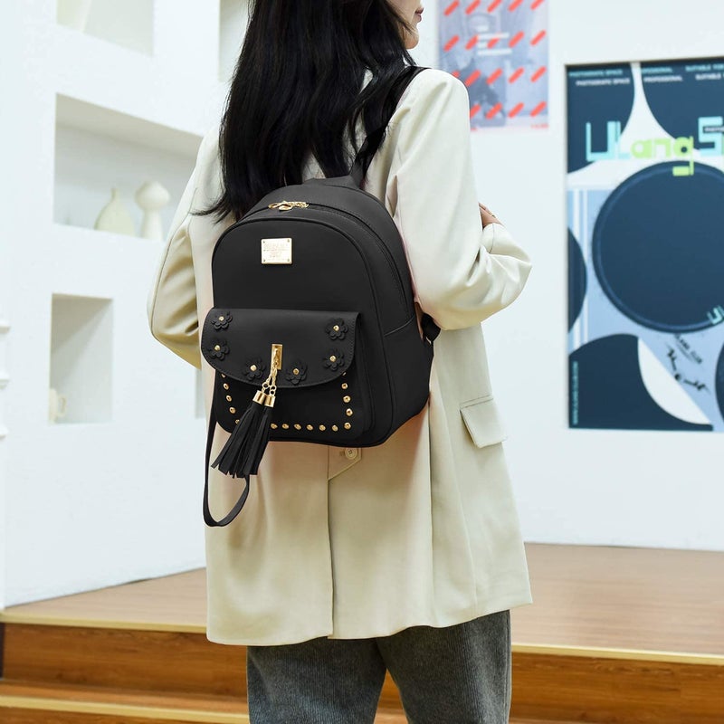 Floky Fashion Girls 3-PCS Fashion Cute Mini Leather Backpack sling & pouch set for Women - Image 4
