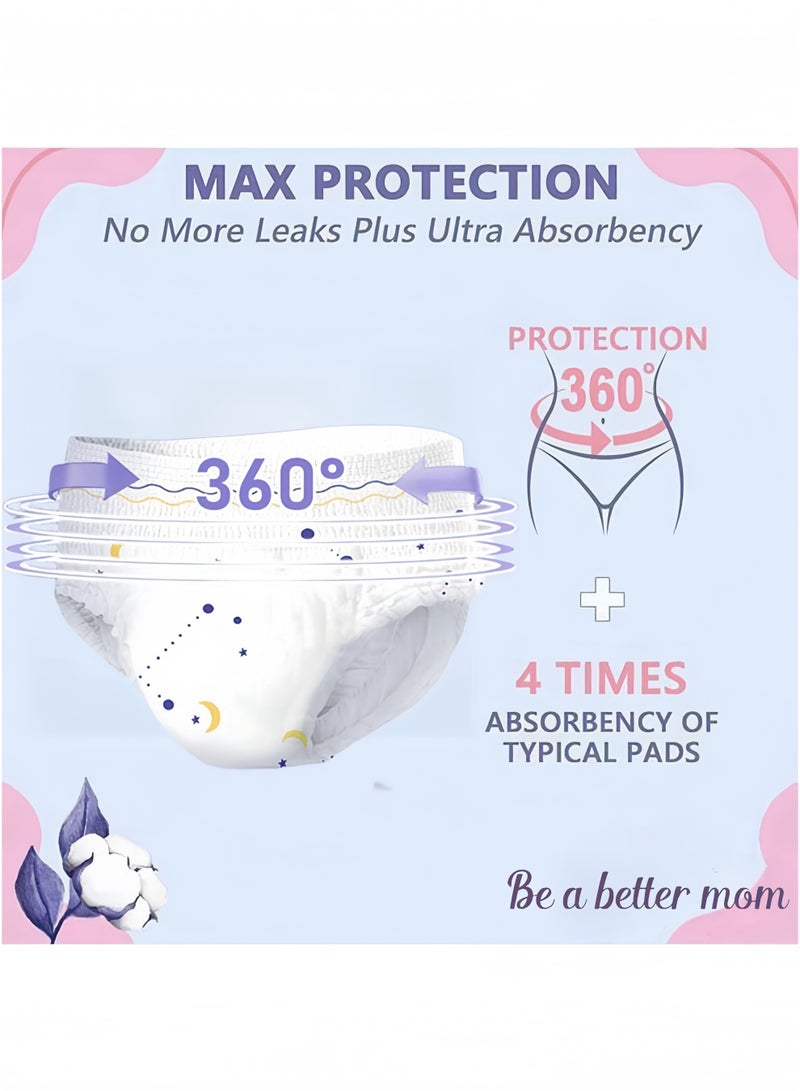 ميسكر 10 عبوات من سراويل الدورة الشهرية للحماية الصحية، 10 عبوات من الفوط الصحية ذات نمط السروال، ملابس داخلية واقية للنساء، متوسطة/كبيرة/كبيرة تسحب لأعلى - Image 3