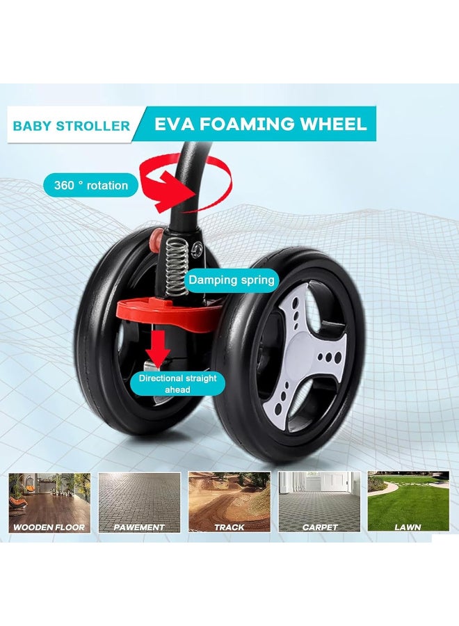 عالية الجودة عربة أطفال مريحة للأطفال، عربة سفر خفيفة الوزن بإطار من سبائك الفولاذ، قابلة للطي بشكل مضغوط، مظلة، حزام كتف، من عمر 6 إلى 36 شهرًا - أسود - Image 3