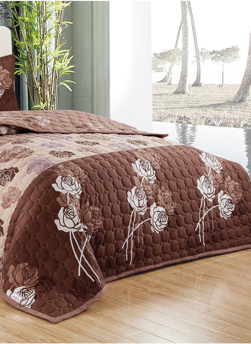 Moon 6 Pieces Compressed Floral Printed Comforter Set King Size Includes 1 Comforter + 1 Bed sheet + 2 Pillowcase + 2 Cushioncase  - Image 3