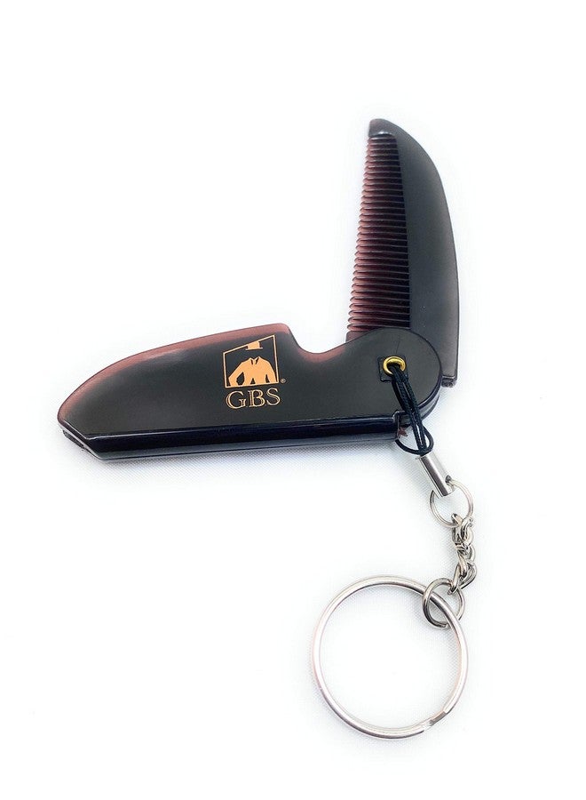 G.B.S .B.S Handmade Sawcut Men'S Beard Mustache Folding Pocket Comb With Key Chain - Image 2
