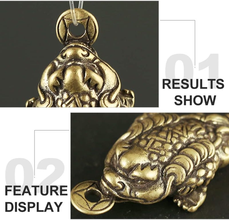 comfrt Vintage Decor Vintage Jewelry 2pcs Toad Pendant Charm Antique Brass Animals Brass Frog Feng Shui Statue Attract Wealth and Prosperity Random Color Vintage Decor Vintage Jewelry - Image 2