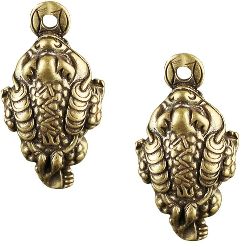 comfrt Vintage Decor Vintage Jewelry 2pcs Toad Pendant Charm Antique Brass Animals Brass Frog Feng Shui Statue Attract Wealth and Prosperity Random Color Vintage Decor Vintage Jewelry - Image 4