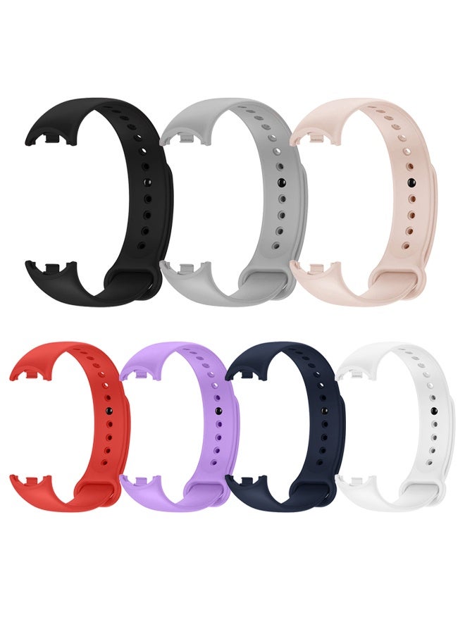 CATANES 7 Pack For Xiaomi Smart Band 8/9 Watch Bands Adjustable Comfortable Sport Replacement Strap for Xiaomi Mi Band 8/9 Wristband Bracelet Band for Women Men Multicolour - Image 1