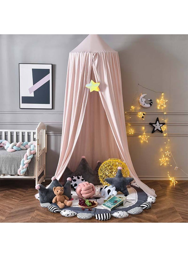 DUNISO Bedspread, Round Dome Mosquito Net, Soft And Smooth Play Tent, Girl's Room Decoration, Princess Castle, Fantasy Bedding, Reading Corner Cover, Light Blocking And Windproof 65x270x400cm(Pink) - Image 1