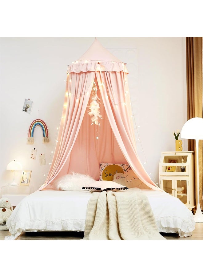 DUNISO Bedspread, Round Dome Mosquito Net, Soft And Smooth Play Tent, Girl's Room Decoration, Princess Castle, Fantasy Bedding, Reading Corner Cover, Light Blocking And Windproof 65x270x400cm(Pink) - Image 5