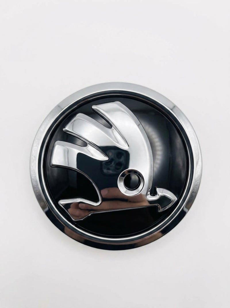 Skoda Car Emblem Sticker - Premium Quality Chrome Finish Automotive Badge Decal - Image 1