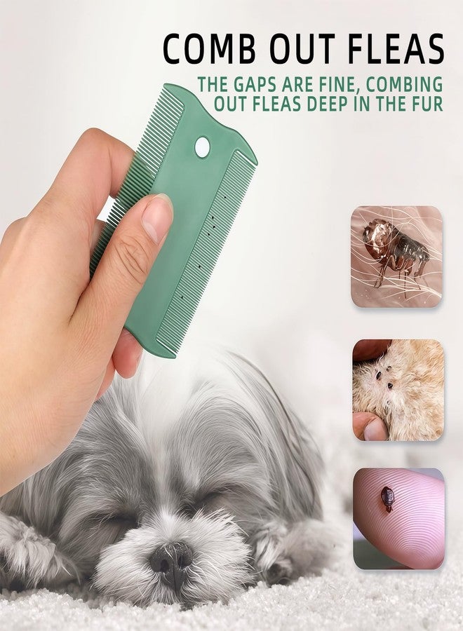 Histotree Green Pet Double-Sided Flea Comb Set 3 Pack Dog Lice&Tick Comb Cat Fine&Wide Tooth Comb for Dogs and Cats Remove Loose Hair Dirt Fleas - Image 4