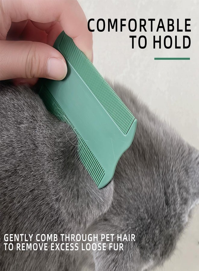 Histotree Green Pet Double-Sided Flea Comb Set 3 Pack Dog Lice&Tick Comb Cat Fine&Wide Tooth Comb for Dogs and Cats Remove Loose Hair Dirt Fleas - Image 3