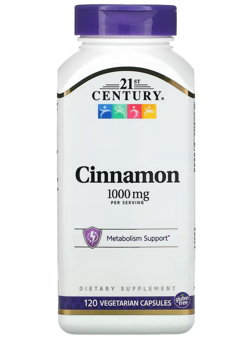 21st Century Cinnamon 1000 mg Capsules - 120 Vegetarian Capsules - Image 1