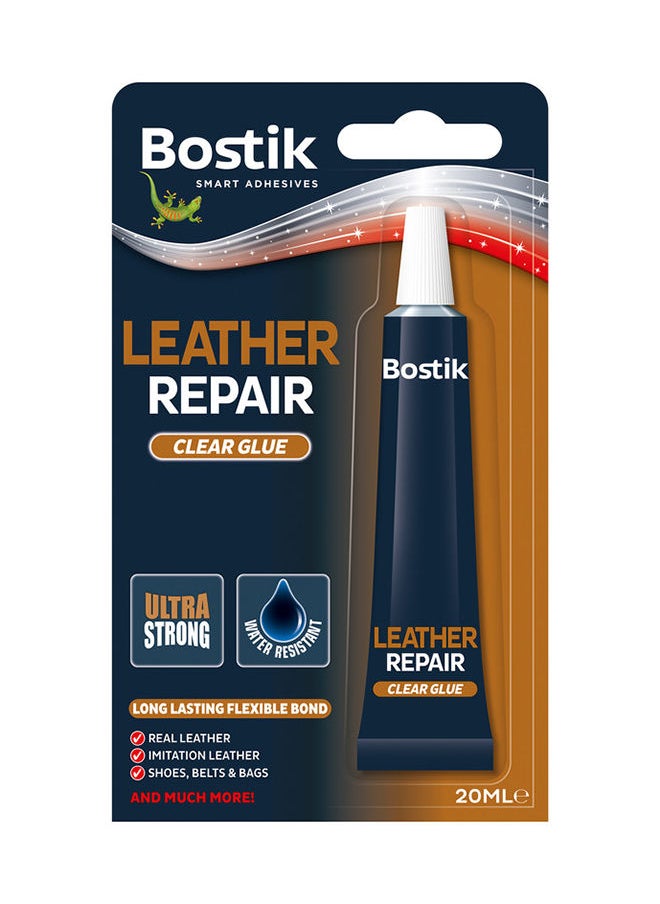 Bostik Leather Repair Glue, Extra Strong, Quick Drying, Flexible Bond, Water Resistant, Colour: Clear, 20ml tube  - Image 1