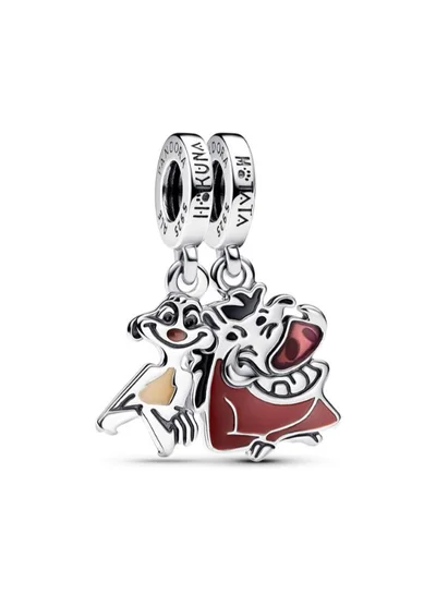 PANDORA Disney The Lion King Timon & Pumbaa Splittable Dangle Charm
