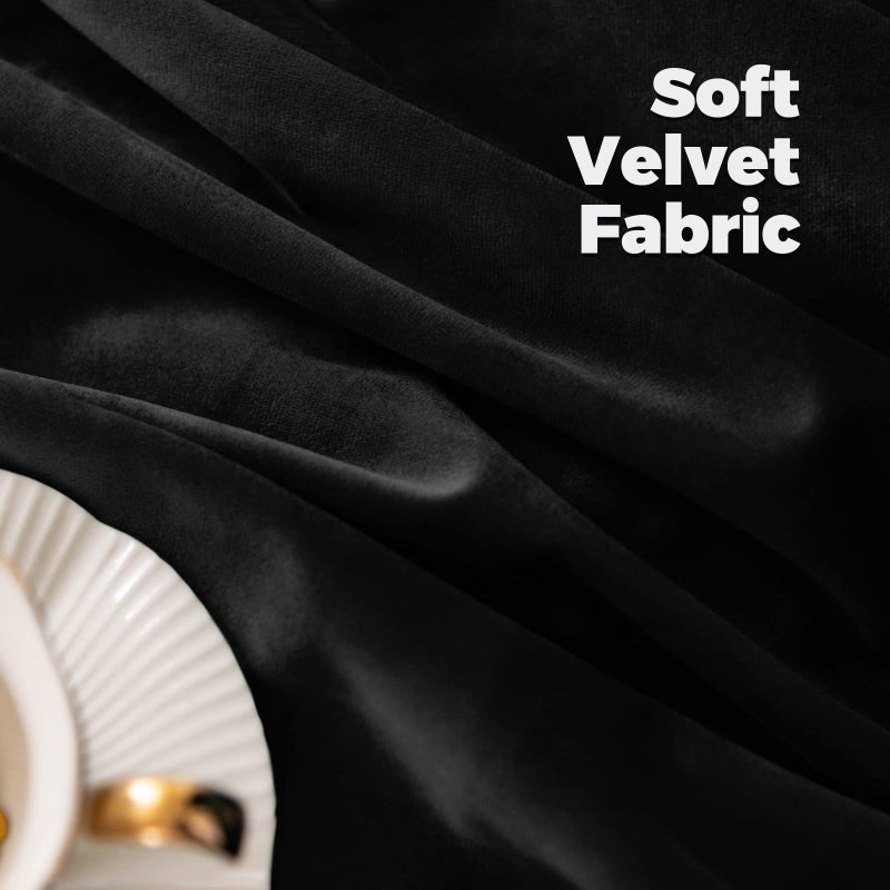 BGment Black Velvet Curtains 108 Inches Long for Living Room  Thermal Insulated Room Darkening Curtains Drapes Window Treatment with Back Tab and Rod Pocket  Set of 2 Panels  52 x 108 Inch - Image 5