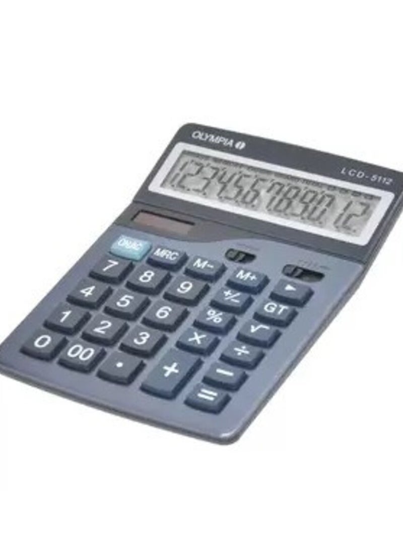 FIS Olympia Desktop Calculaor Steel 12 Digits, 1-Line (Steel Blue Color)