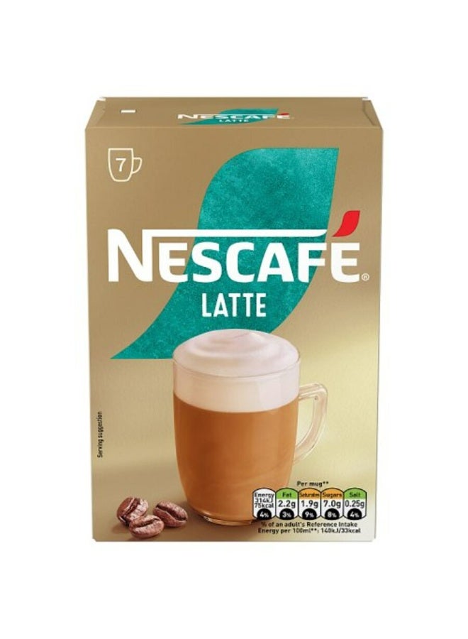 Latte Instant Coffee Powder Sachet 7x18g 126grams Pack of 7