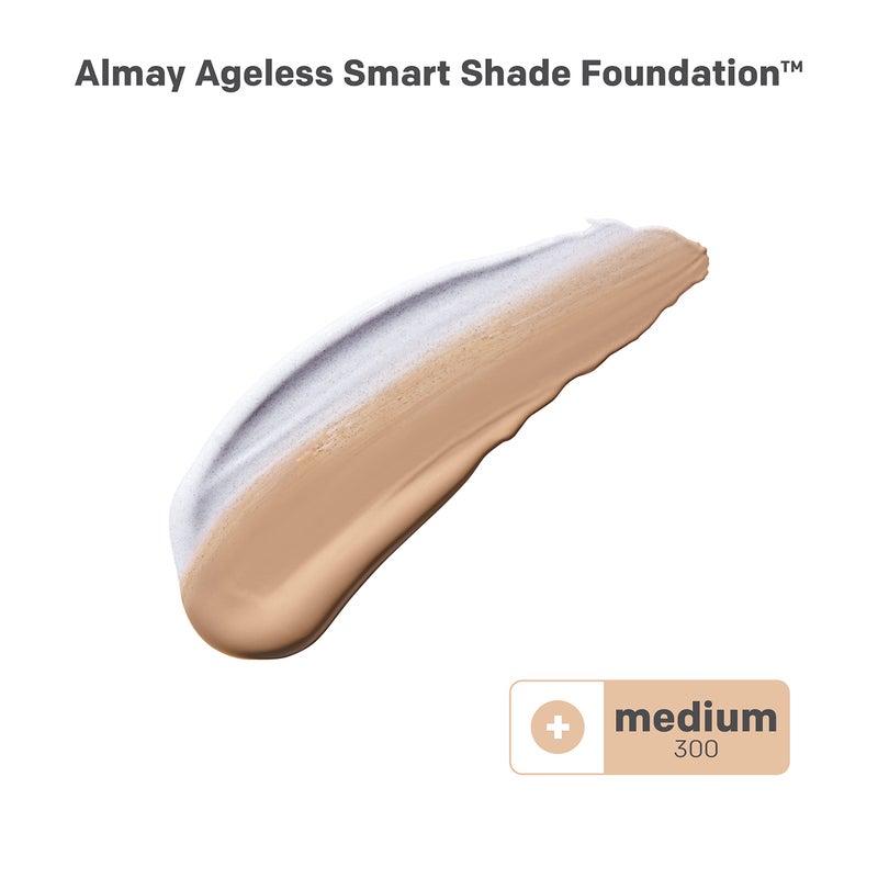 Almay Anti-Aging Foundation, Smart Shade Face Makeup with Hyaluronic Acid, Niacinamide, Vitamin C & E, Hypoallergenic-Fragrance Free, 300 Medium, 1 Fl Oz (Pack of 1) - Image 2